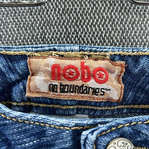 Vintage NOBO Low Rise Medium Wash Fringe Capris Embroidered Flap Pocket Junior 5 - Picture 5 of 10